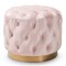 Baxton Studio Valeria Pink Velvet Upholstered Gold-Finished Button Tufted Ottoman 152-9378 - alternate 1